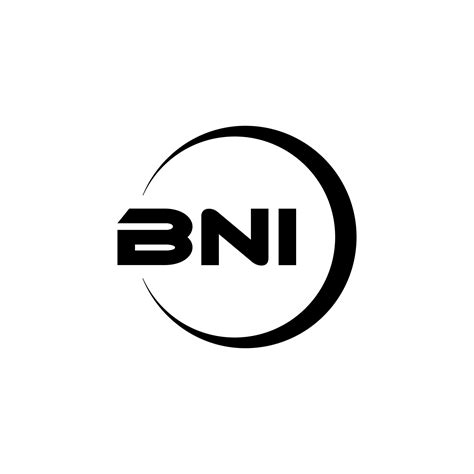 diseño del logotipo de la letra bni en la ilustración logotipo