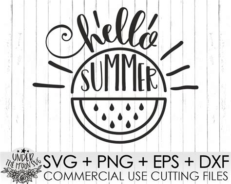 Summer Svg Hello Summer Svg Clipart Svg Files For Cricut Svg Etsy