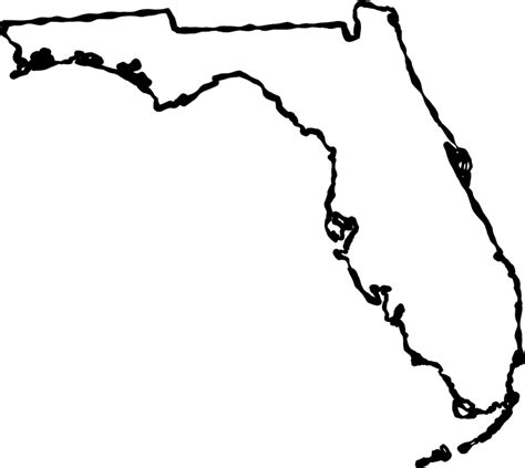 Florida Map Outline Png Shape State Stencil Clip Art Scroll Saw Pattern