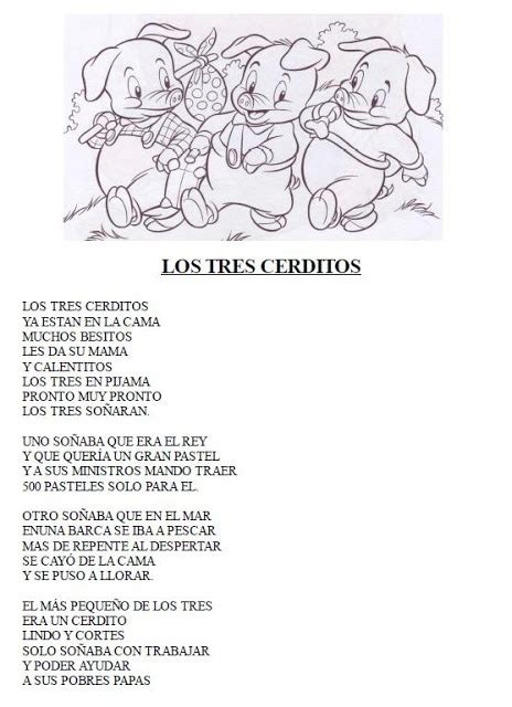 Los Tres Cerditos Cuento Corto Para Imprimir