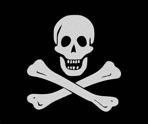 Skull And Crossbones Pirate Flag Jolly Roger Embroidery Design Etsy