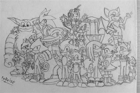 Sonic The Hedgehog And His Friends Sketch By Fereise On Deviantart