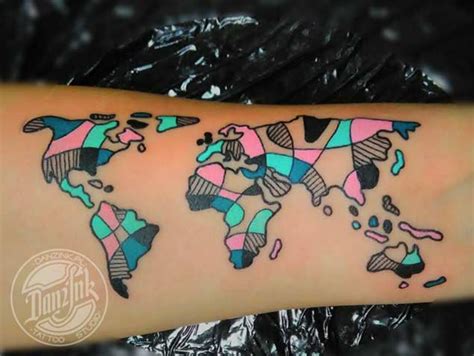 40 World Map Tattoos That Will Ignite Your Inner Travel Bug Tattooblend