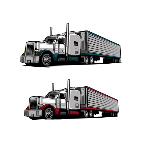 Semi Truck Vector Truck Trailer Vector 13730017 Vector Art At Vecteezy