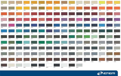 Ral Colour Chart Pantone Color Chart Ral Colours