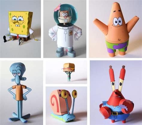 Spongebob Squarepants And Friends Papercraft Collection By Kamibox