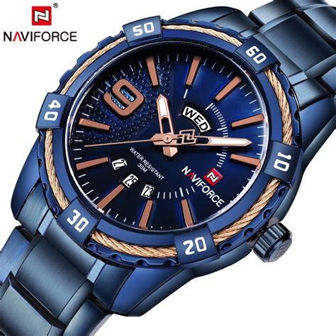 Naviforce Mens Top Brand Luxury Sport Watches Waterproof Quartz Watch