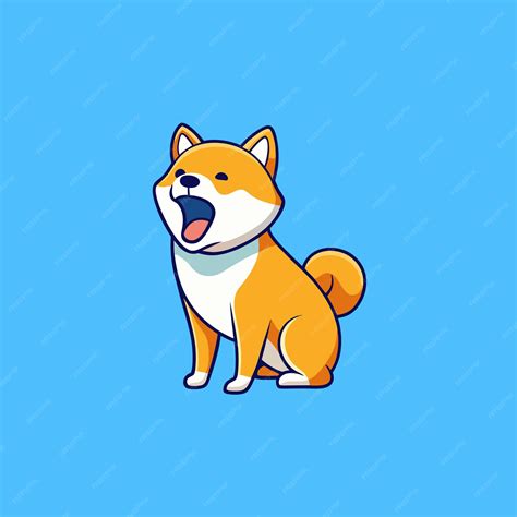 Premium Vector A Simple Vector Cartoon Shiba Inu Dog Howls