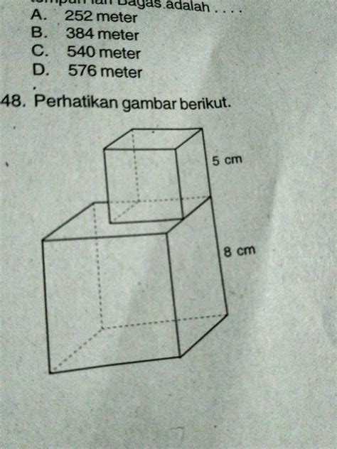 Soal Luas Permukaan Kubus Dan Balok Kelas Sd