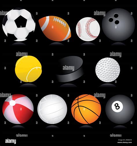 Vector Set Of Various Sport Balls Stock Vector Image And Art Alamy