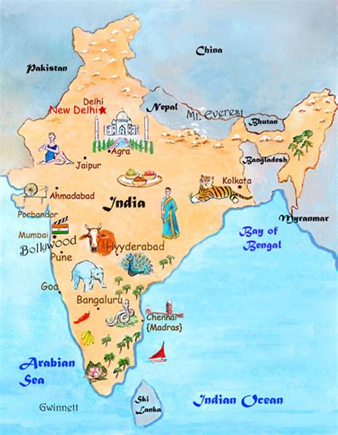 Illustrated Map Of India Illustrated Map India Map Map Images And