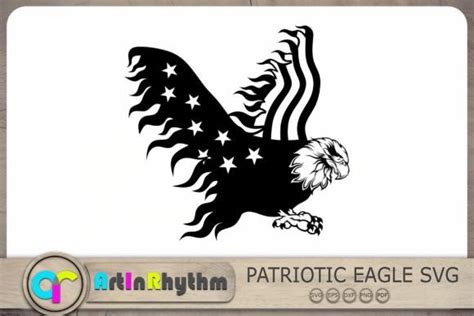 Eagle With American Flag Svg Bald Eagle Graphic By Artinrhythm