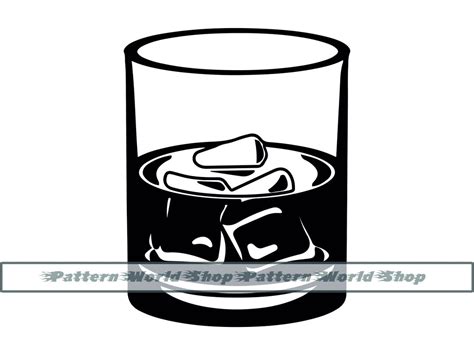 Whiskey Svg Whiskey Glass Svg Alcohol With Ice Cubes Svg Whiskey