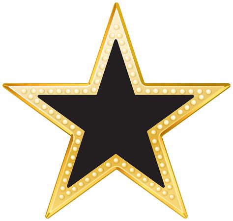 Gold And Black Star PNG Transparent Clip Art Image