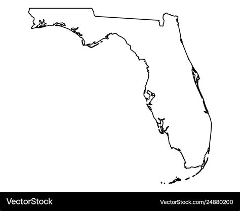 Map Florida Royalty Free Vector Image Vectorstock