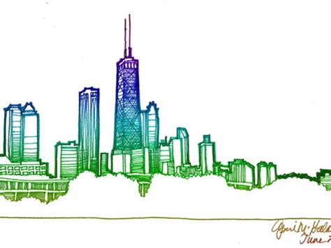 Chicago Skyline Drawing Free Download On Clipartmag