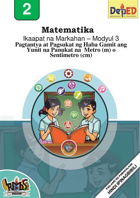 Math Week Final Math Module Matematika Ikaapat Na Markahan Modyul Pagtantya At