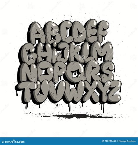 Graffiti Bubble Alphabet Bubble Letters Graffiti Font Typography Set