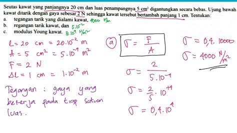 Menghitung Tegangan Tarik Kawat Regangan Tarik Kawat Dan Modulus