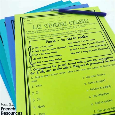 Effective Activities For French Irregular Verbs Mme R S French Resources