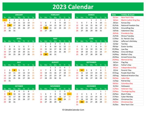 Printable 2023 Holiday Calendar Time And Date Calendar 2023 Canada