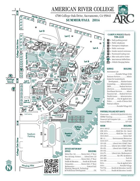 American River College Campus Map Map Campus