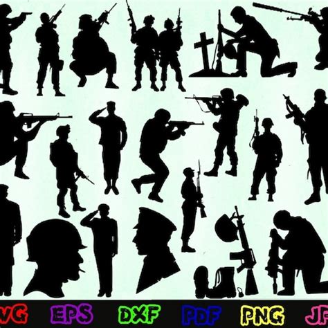 Soldiers Svg Soldiers Silhouette Soldiers Cut Files Etsy