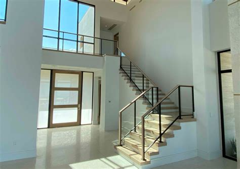 Modern Glass Stair Railing Deck Cable Railing Las Vegas NV Keuka