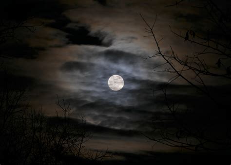 Full Moon Through The Clouds