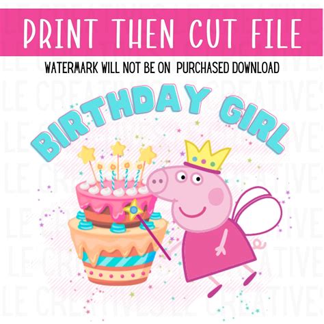 Peppa Pig Birthday Girl Svg Png Sublimation Design Etsy Hong Kong