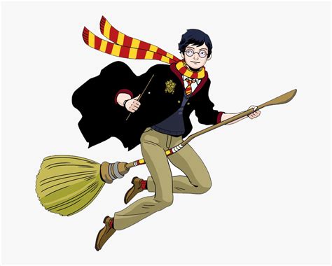 Hp Right Harry Potter On Broom Clip Art Free Transparent Clipart