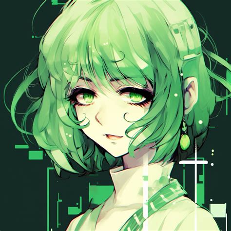 Aesthetic Green Anime Icon Green Anime Pfp Aesthetic Icons Image