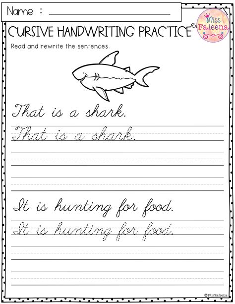 Printable Cursive Writing Practice Sheets