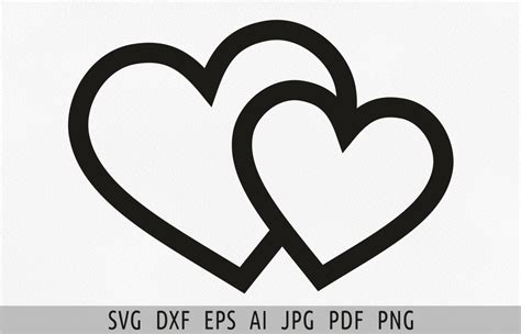 Double Heart Svg Files For Cricut Love Graphic By Julia S Digital