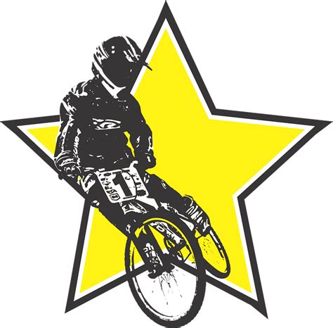 Bmx Racing Cycling Race Bike Bicycle Rad Gold Star Clipart Png