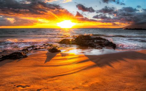 Hd Wallpaper Tranquil Sunset Over Serene Waves