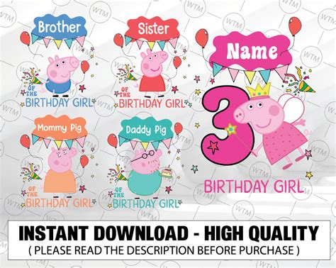 Custom Peppa Pig Birthday Boy Png Birthday Party Png Custom Name And