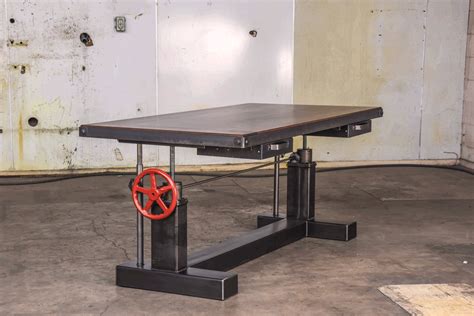 Crank Sit Stand Desk Vintage Industrial Furniture