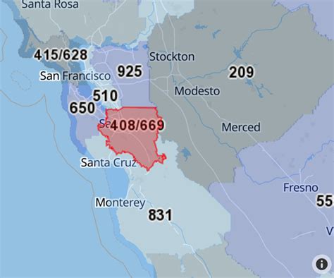 408 Area Code Map