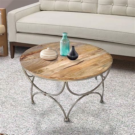 Coastal Reclaimed Wood Round Coffee Table Furniture123