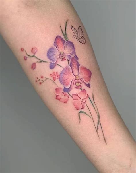 Purple Orchid Tattoo Designs