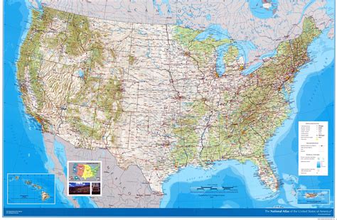 USA large scale topographical map