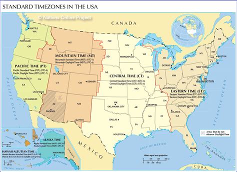 Map Of Time Zones In United States Printable Map