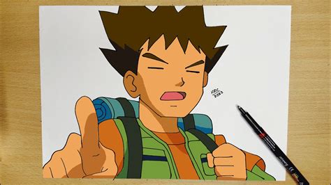 Step by Step How to Draw Brock from Pokémon Origins