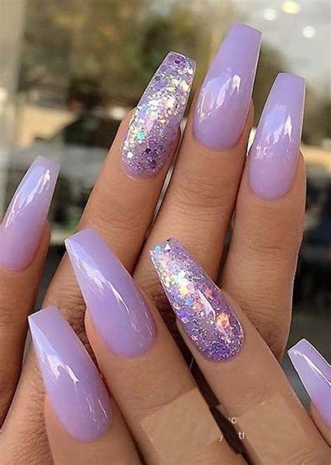 long simple nails in 2020 Light purple nails, Coffin nails long