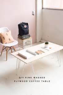 1 @ 36 by 72 inches. DIY Pink Washed Plywood Coffee Table | Fall For DIY