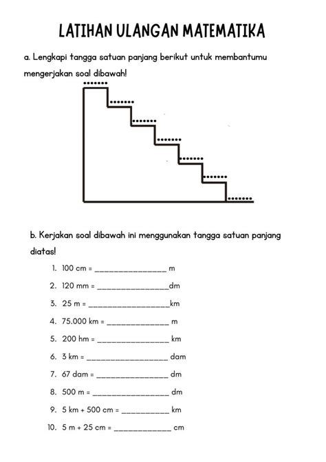 Satuan Panjang Math Worksheet Matematika Kelas Tiga Lembar Kerja