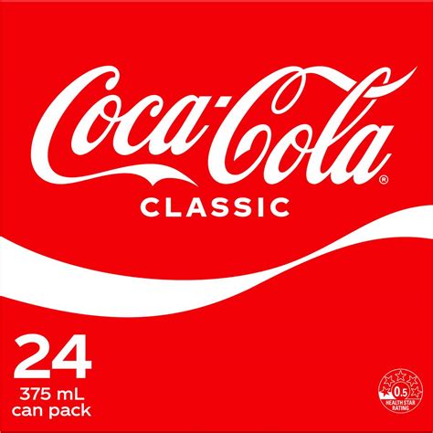 Coca Cola Classic Soft Drink Multipack Cans 375ml X 24 Pack Woolworths