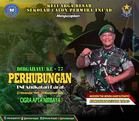 Dirgahayu Ke 77 Perhubungan Tni Angkatan Darat 23 November 1945 23