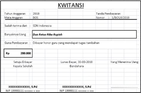 Contoh Kwitansi Pembayaran Yang Sering Digunakan Lengkap Dengan Cara